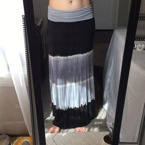 Black, White, and Gray Maxi Skirt
